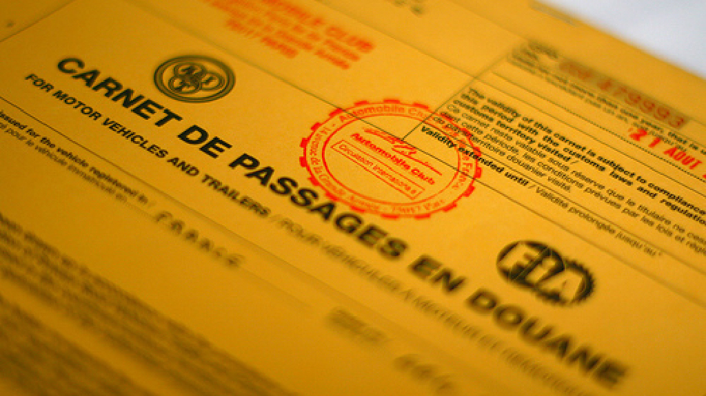 ATA Carnet document used for HMRC temporary admission customs procedures